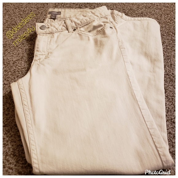 J. Jill Beige Stretch Organic Cotton Pants Size 6 - Picture 1 of 6